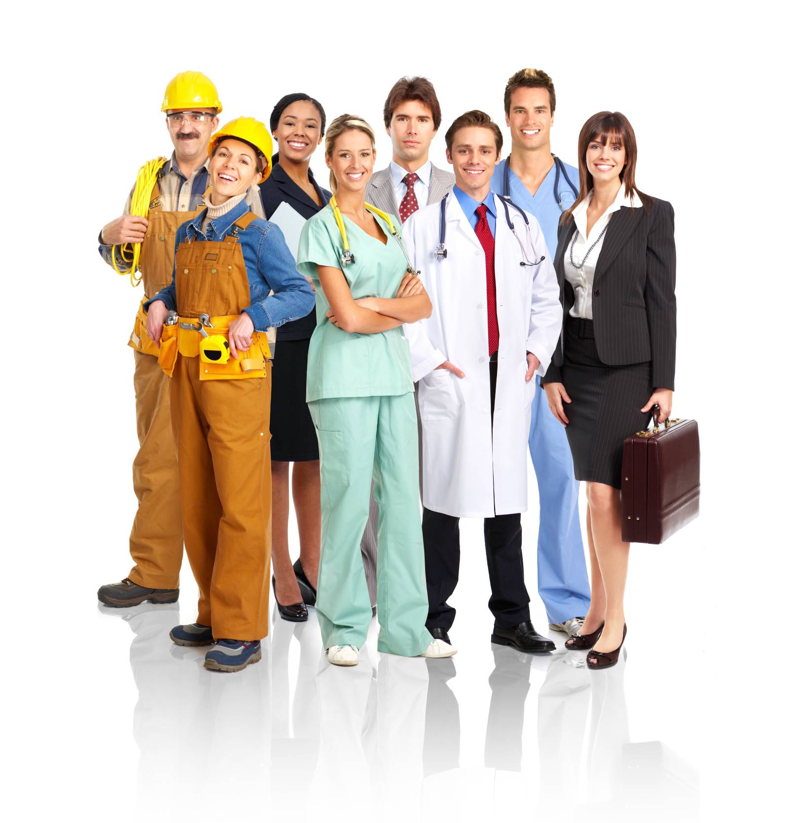 Photo of people from different occupations.